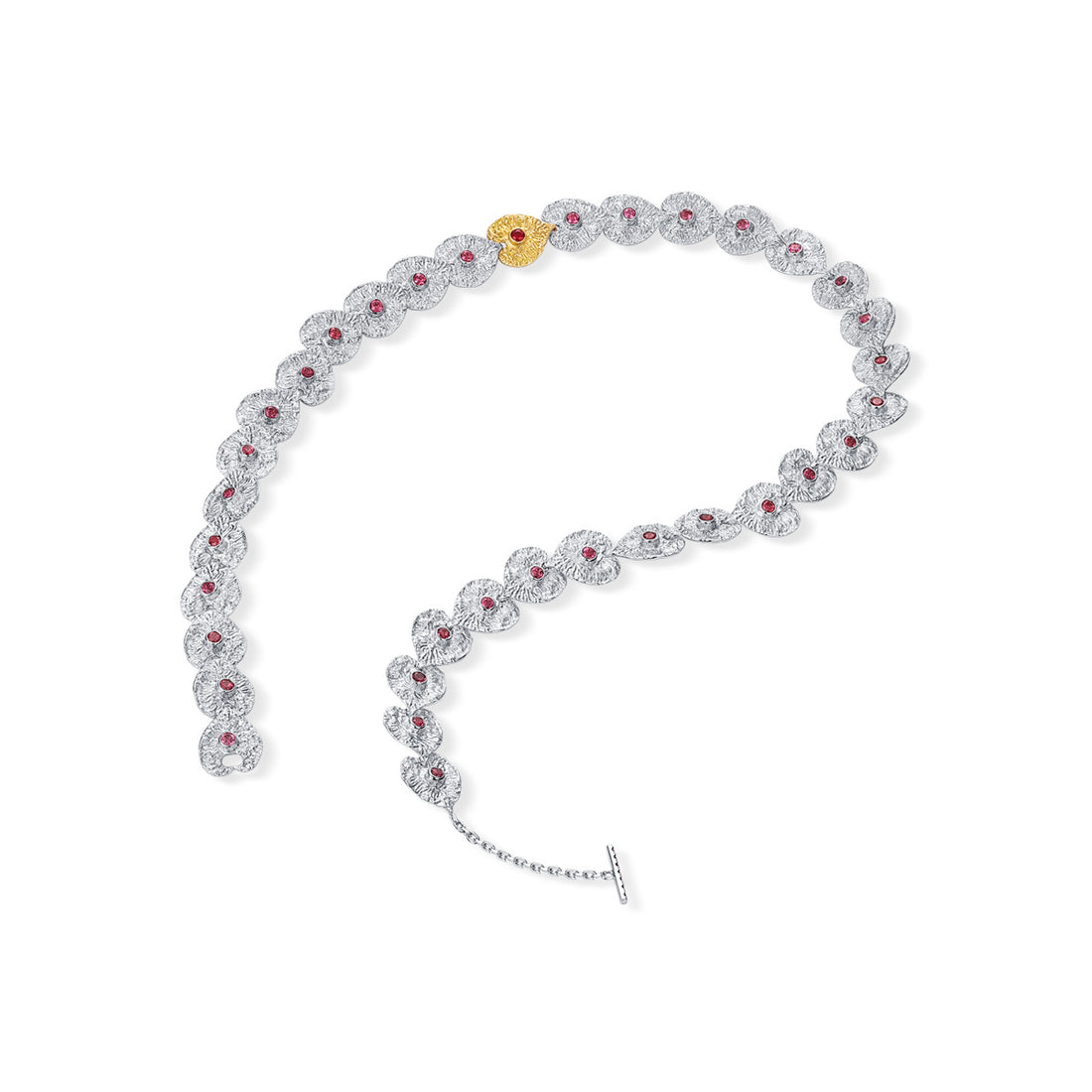 Ruby 18K Gold＆Silver Necklace