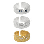 Irregular Faceted Zircon Silver Ring