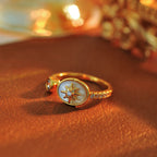 Vintage Zircon Mother-of-Pearl Star Ring
