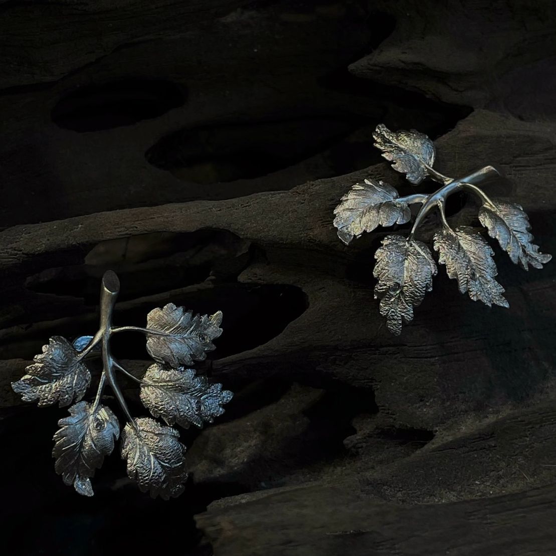 Vintage Leaves Stud Earrings 