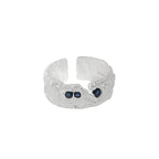 Irregular Faceted Zircon Silver Ring