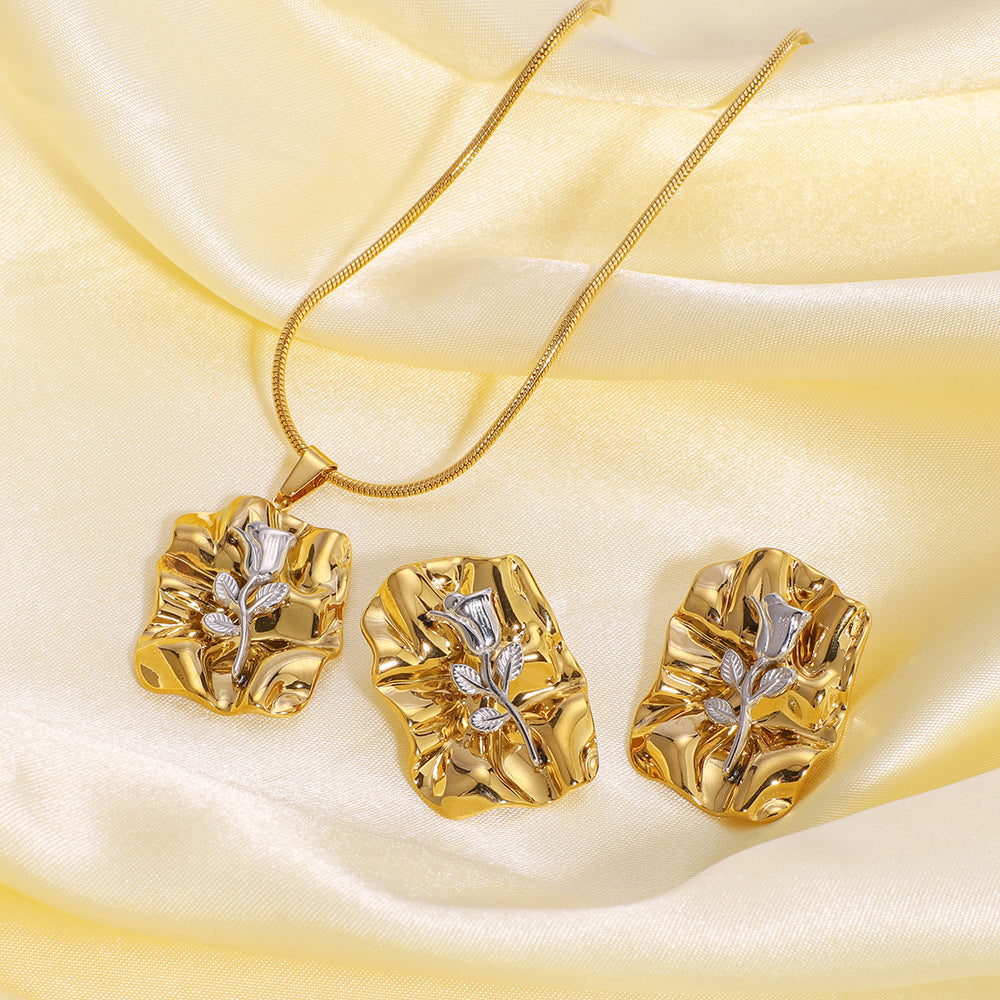Gold-Plated Copper Rose Pendant