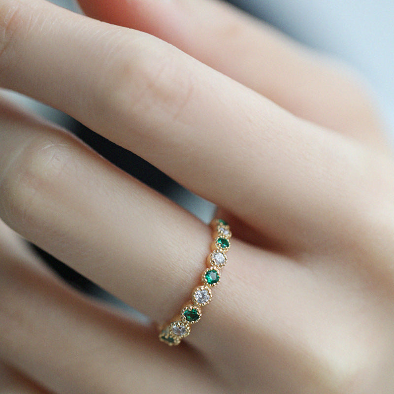 Silver Zircon Natural Style Ring