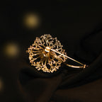 Dandelion Pearl and Zircon Brooch