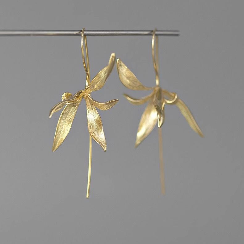 Vintage Handcrafted Orchid Earrings