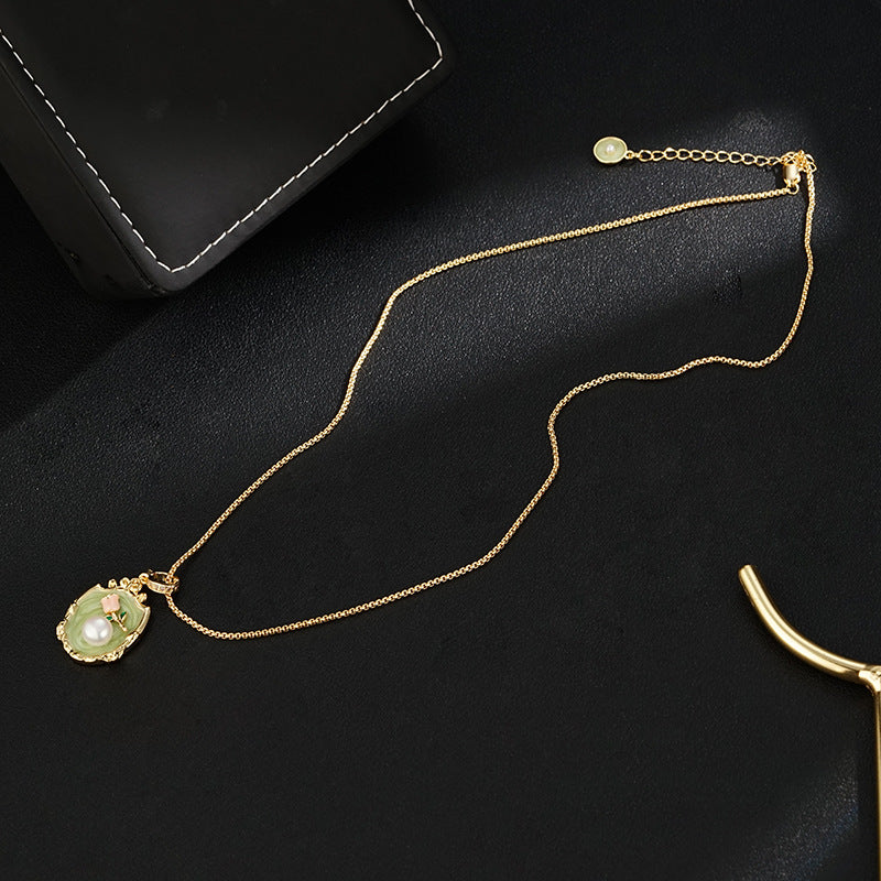 French Vintage Pearl Flower Pendant