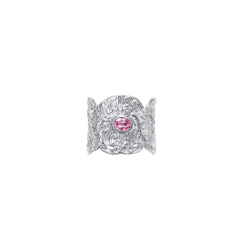 Pink Sapphire Silver Liberty Elm Ring - BYRDSTRÖM JEWELRY