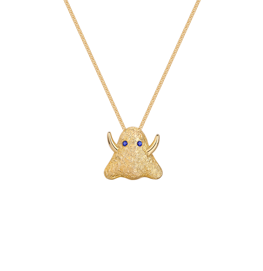 Silver & Sapphire Ghost Pendant
