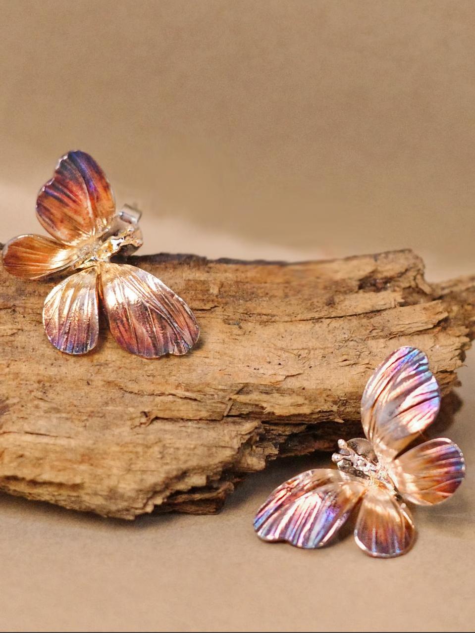 Butterfly Dream Silver Stud Earrings jewelry handmade handcrafted