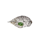Artistic Leaf Natural Gemstone Open Ring