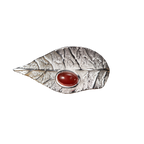Artistic Leaf Natural Gemstone Open Ring