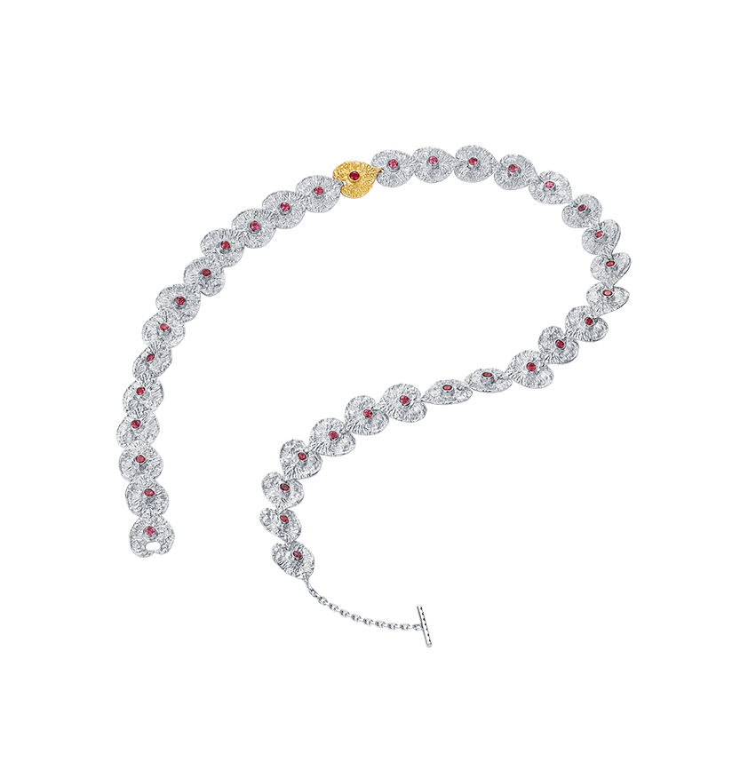Liberty Elm Ruby 18K Gold＆Silver Necklace - BYRDSTRÖM JEWELRY