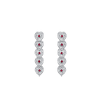 Liberty Elm Ruby Silver Drop Earrings(Small) - BYRDSTRÖM JEWELRY