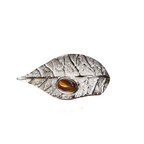 Artistic Leaf Natural Gemstone Open Ring