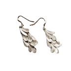 Vintage Matte Silver Feather Earrings