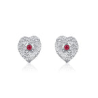 Liberty Elm Ruby Silver Drop Earrings(Large) - BYRDSTRÖM JEWELRY