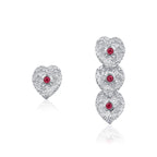 Liberty Elm Ruby Silver Drop Earrings(Large) - BYRDSTRÖM JEWELRY