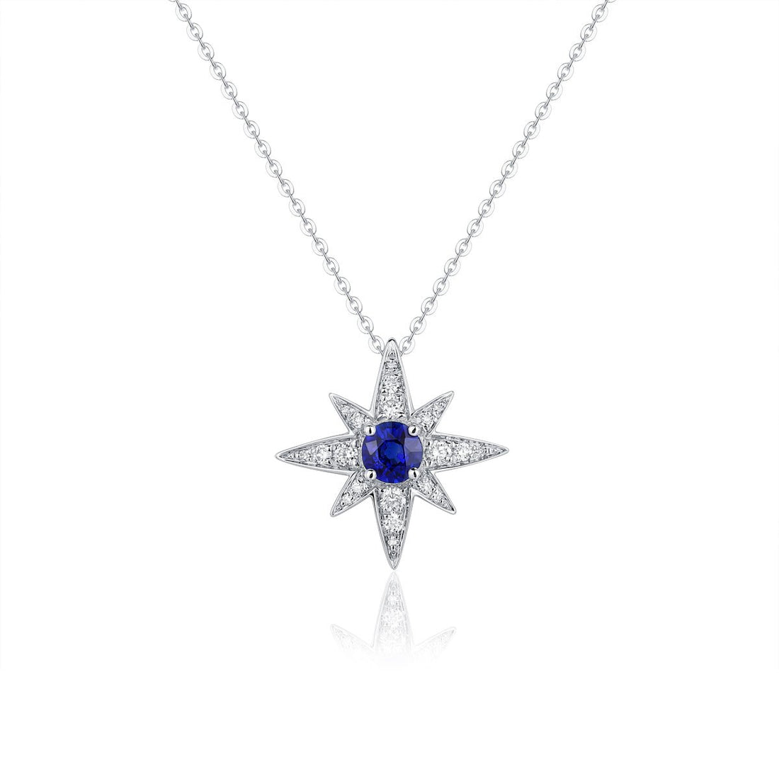 Polaris North Star Sapphire & Diamond 18K Gold Pendant - BYRDSTRÖM JEWELRY