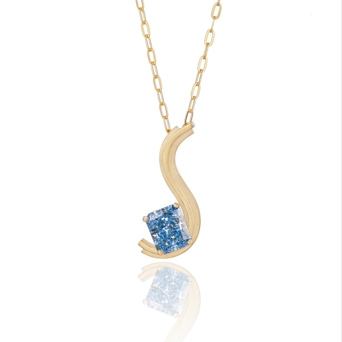 Queen S - Shaped Silver Zircon Element Symbol Pendant - BYRDSTRÖM JEWELRY