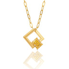 Queen Square Silver Zircon Element Symbol Pendant - BYRDSTRÖM JEWELRY