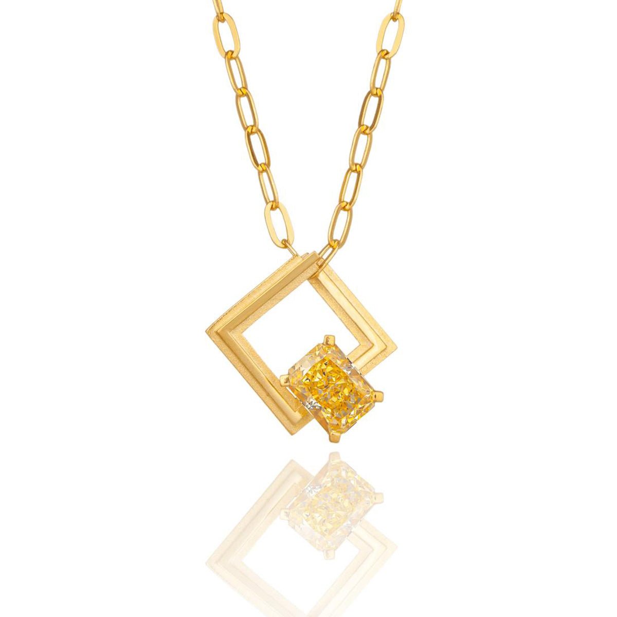 Queen Square Silver Zircon Element Symbol Pendant - BYRDSTRÖM JEWELRY
