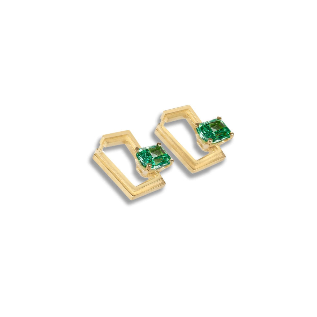 Rectangular Silver Zircon Element Symbol Earrings - BYRDSTRÖM JEWELRY