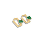 Rectangular Silver Zircon Element Symbol Earrings - BYRDSTRÖM JEWELRY