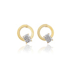 Round Silver Zircon Element Symbol Earrings - BYRDSTRÖM JEWELRY