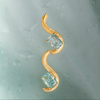 S - Shaped Silver Zircon Element Symbol Earrings - BYRDSTRÖM JEWELRY