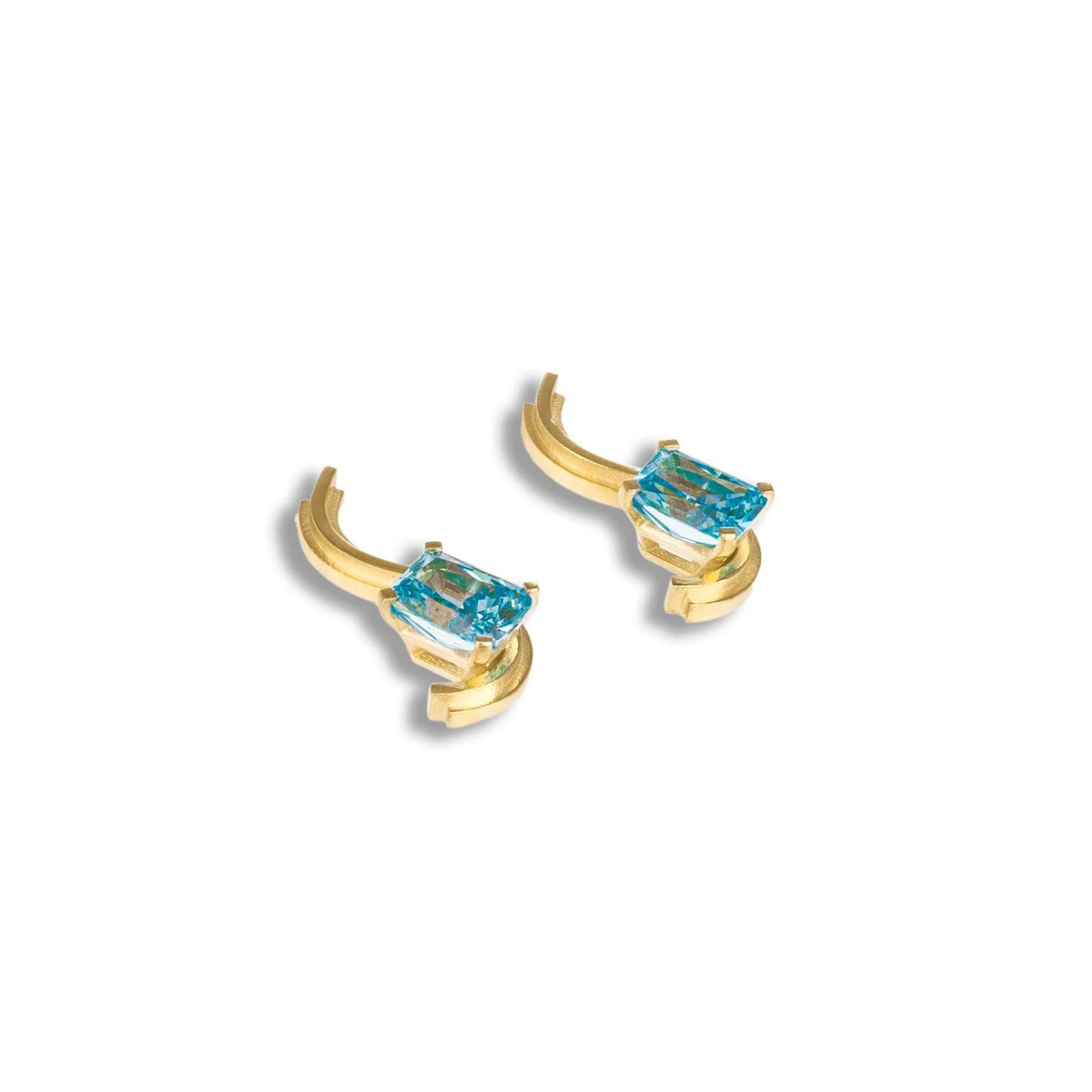 S - Shaped Silver Zircon Element Symbol Earrings - BYRDSTRÖM JEWELRY