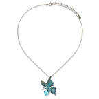 Silver Aquamarine Butterfly Pendant - BYRDSTRÖM JEWELRY