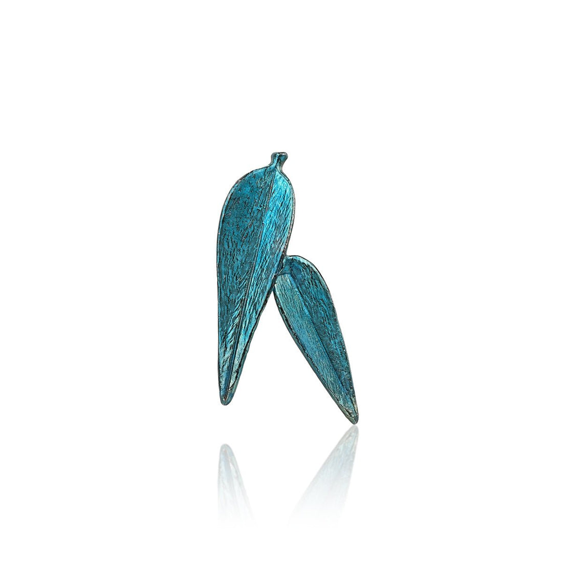 Silver Bamboo Shadow Blue Earrings - BYRDSTRÖM JEWELRY