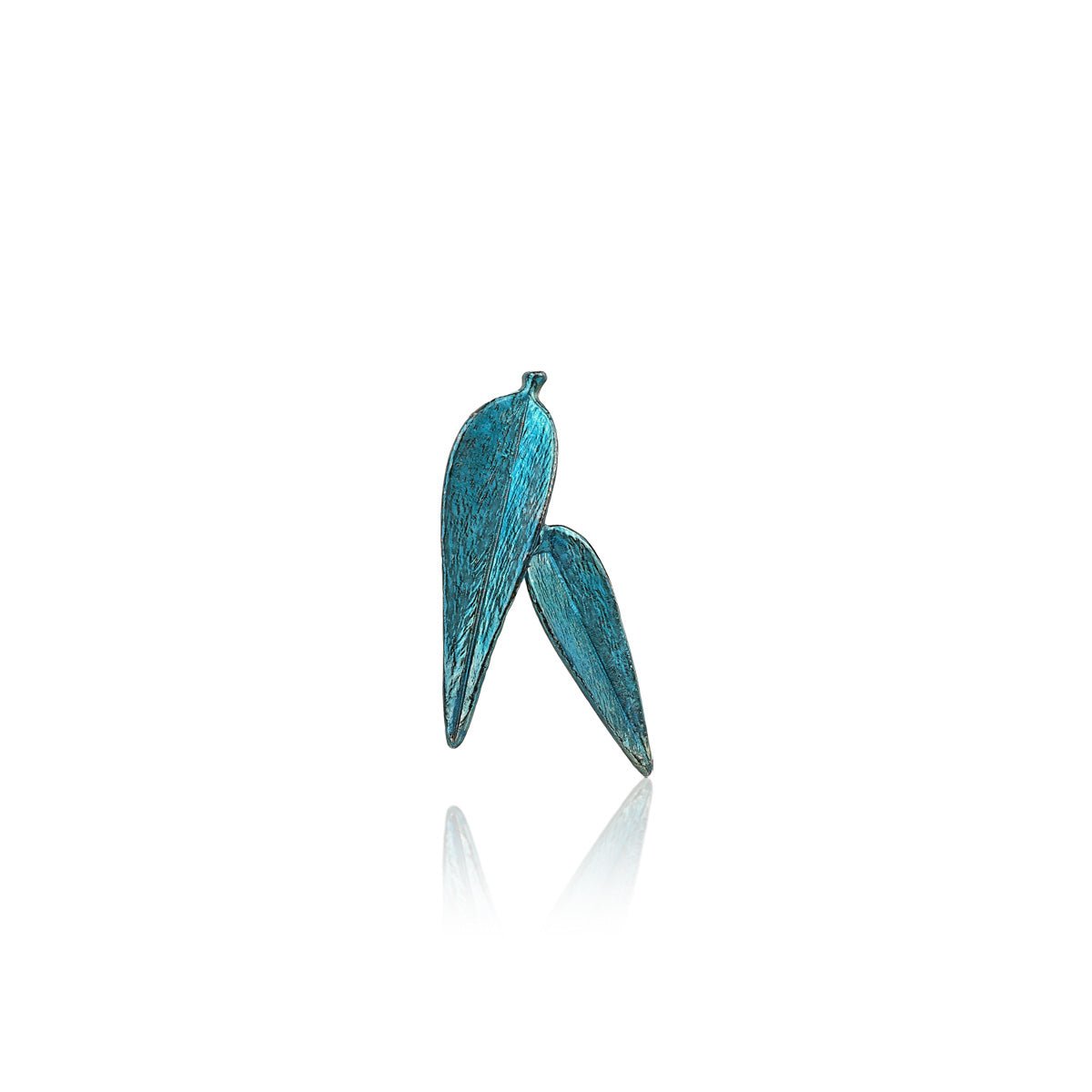 Silver Bamboo Shadow Blue Earrings - BYRDSTRÖM JEWELRY