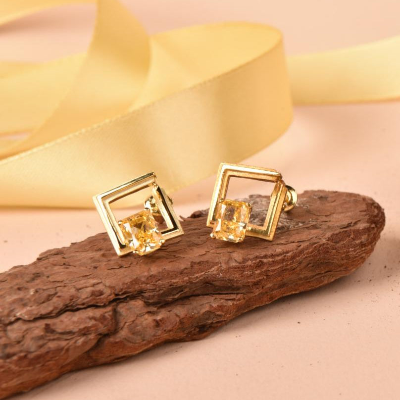 Square Silver Zircon Element Symbol Earrings - BYRDSTRÖM JEWELRY